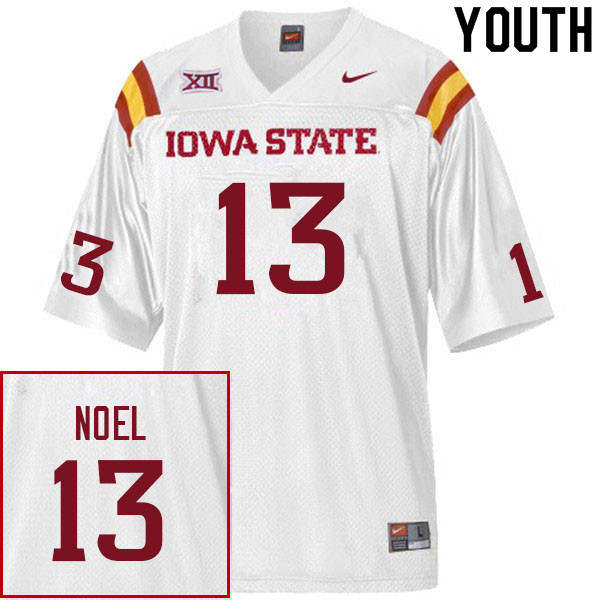 Youth #13 Jaylin Noel Iowa State Cyclones College Football Jerseys Sale-White